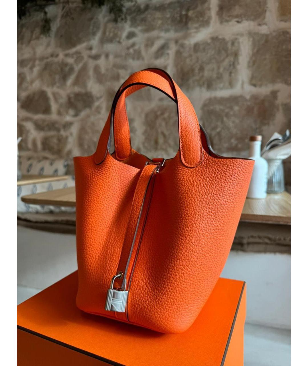 HERMES PRE-OWNED Оранжевая кожаная сумка через плечо, фото 3