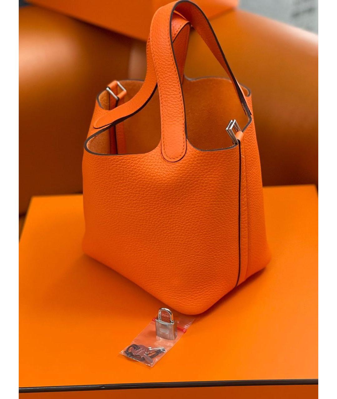 HERMES PRE-OWNED Оранжевая кожаная сумка через плечо, фото 4
