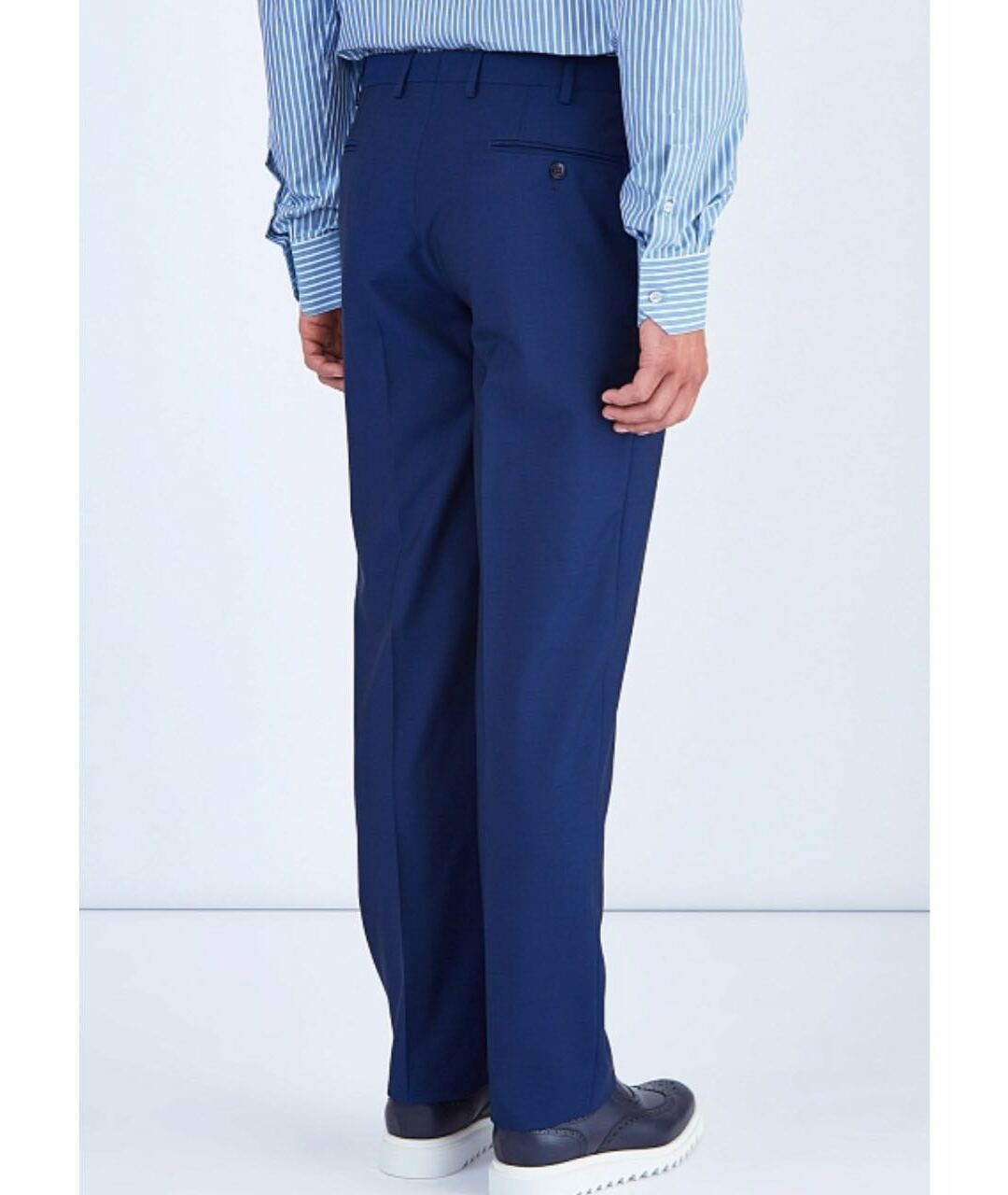 BRIONI Синие шерстяные классические брюки, фото 4