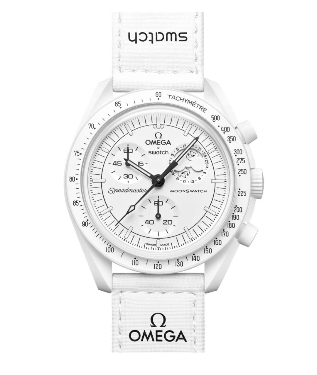 OMEGA Белые керамические часы, фото 1