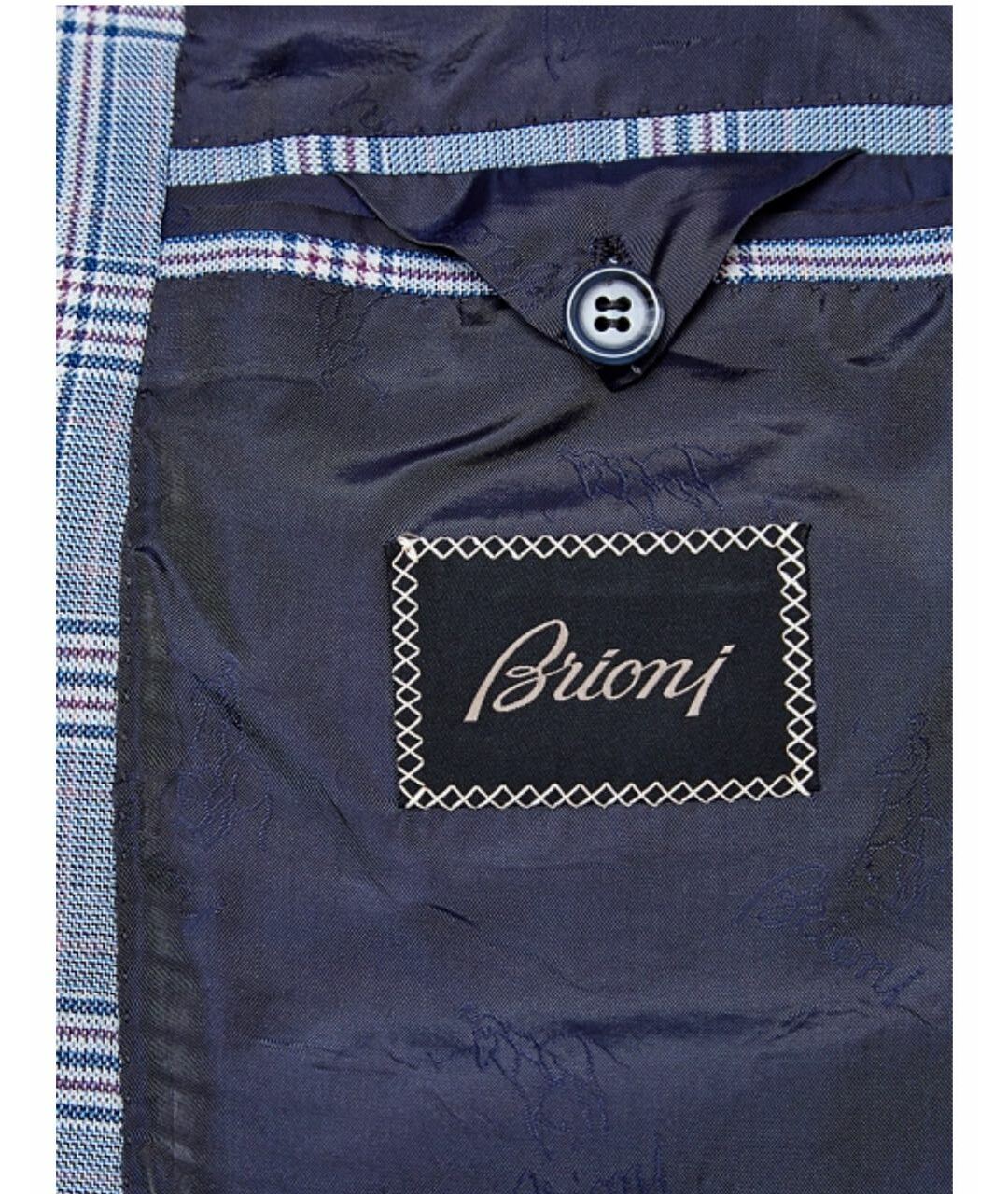 BRIONI Голубой шерстяной пиджак, фото 8