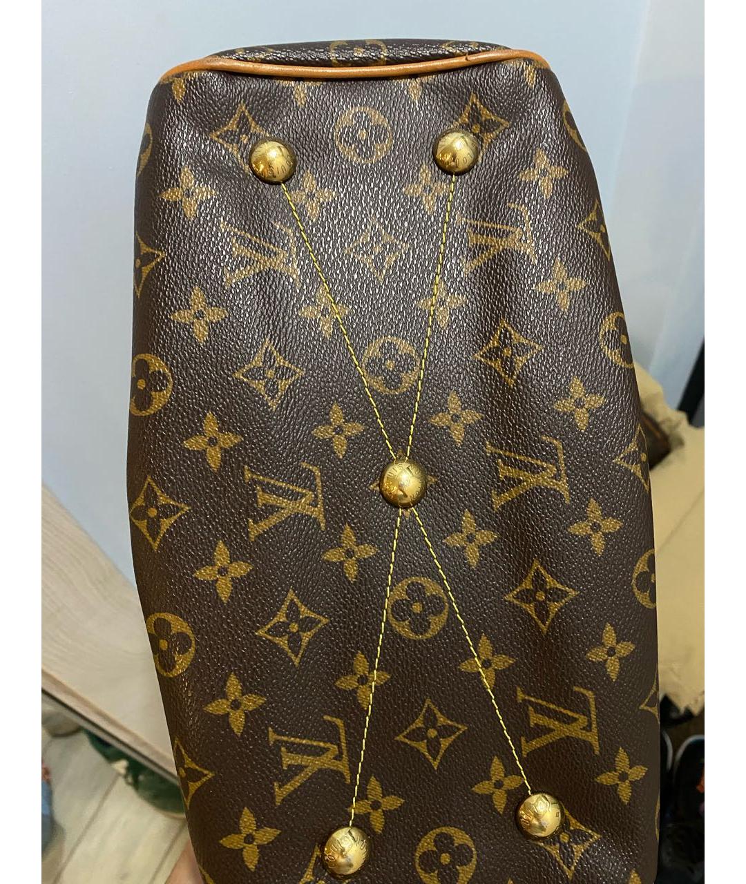 LOUIS VUITTON Коричневая кожаная сумка с короткими ручками, фото 8