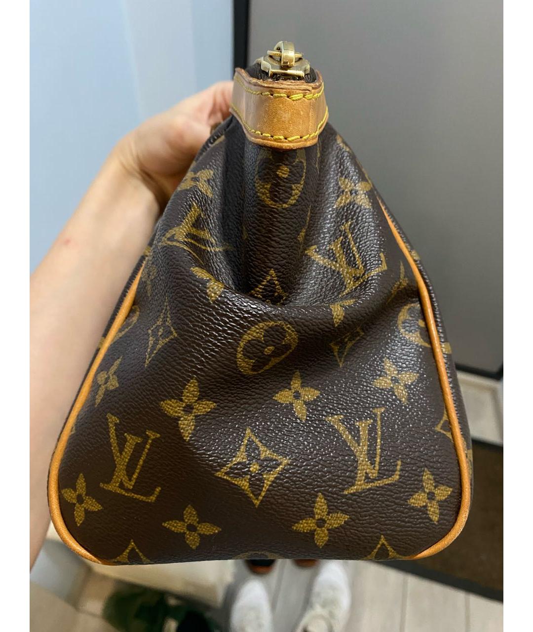 LOUIS VUITTON Коричневая кожаная сумка с короткими ручками, фото 2