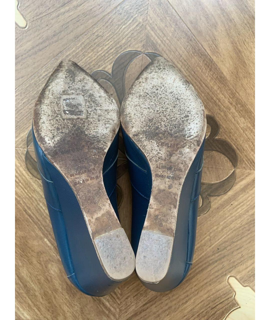 HERMES PRE-OWNED Синие кожаные туфли, фото 4