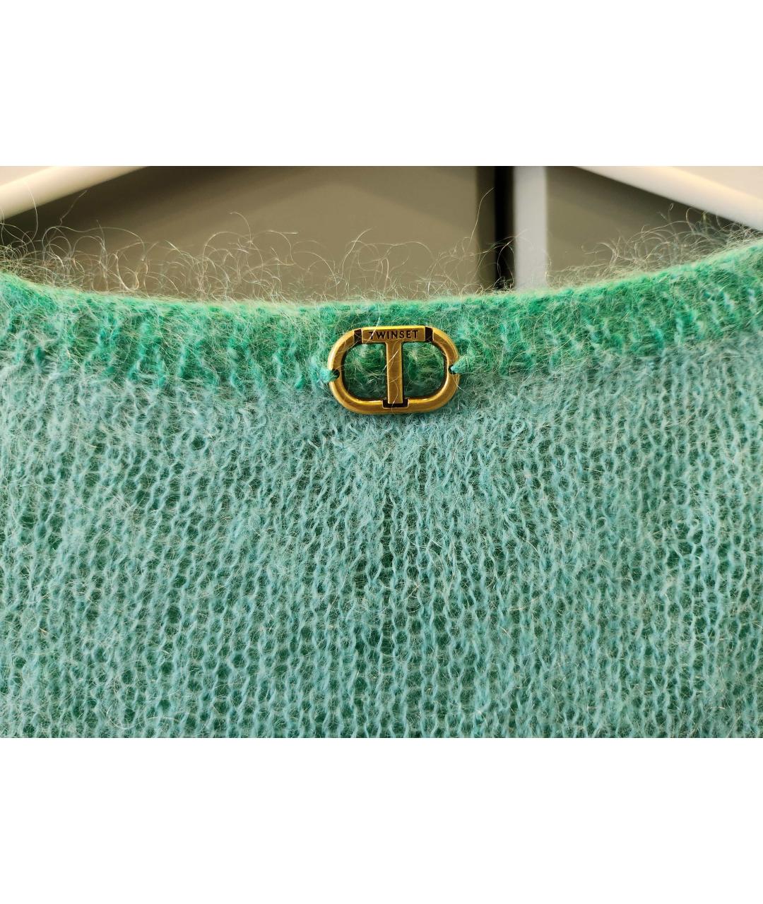 TWIN-SET Голубой шерстяной джемпер / свитер, фото 4