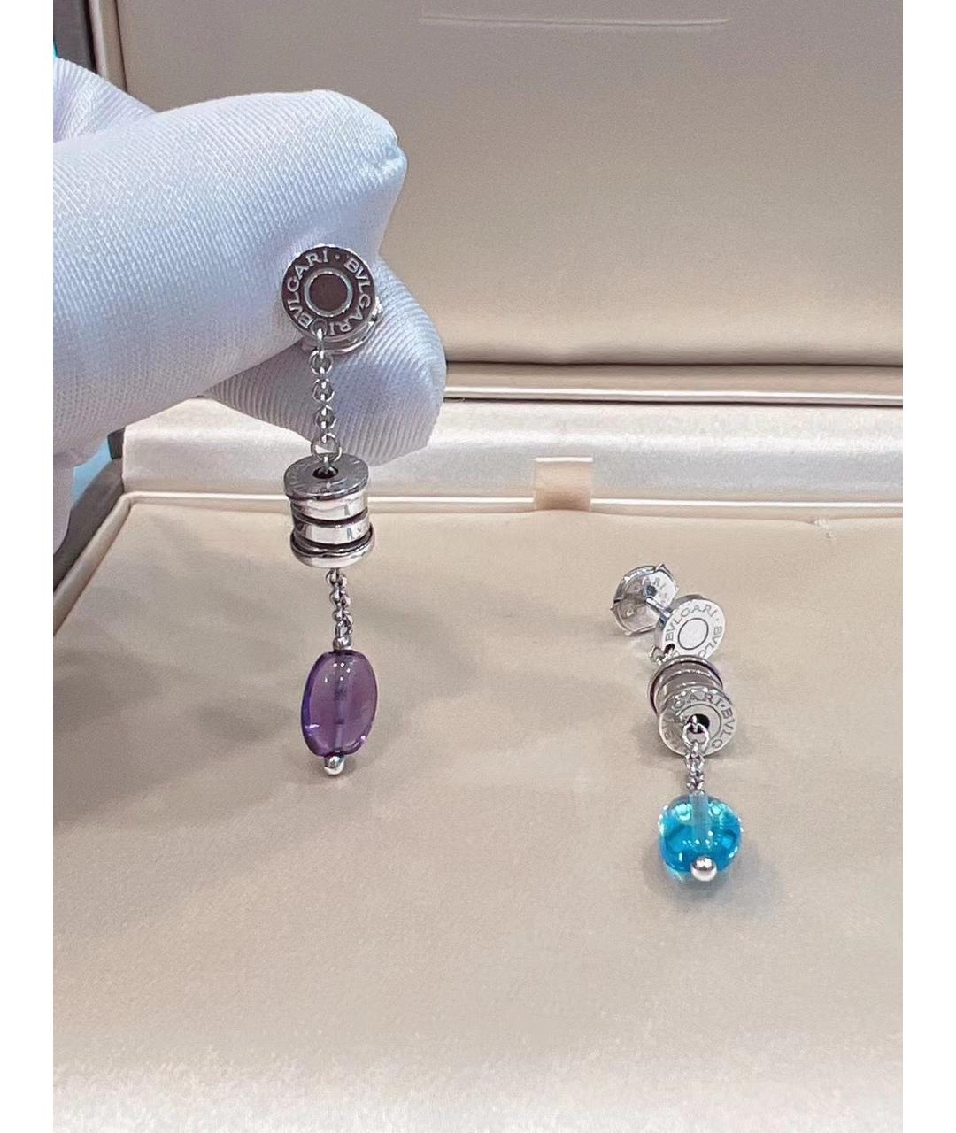 BVLGARI Серебряные серьги из белого золота, фото 3