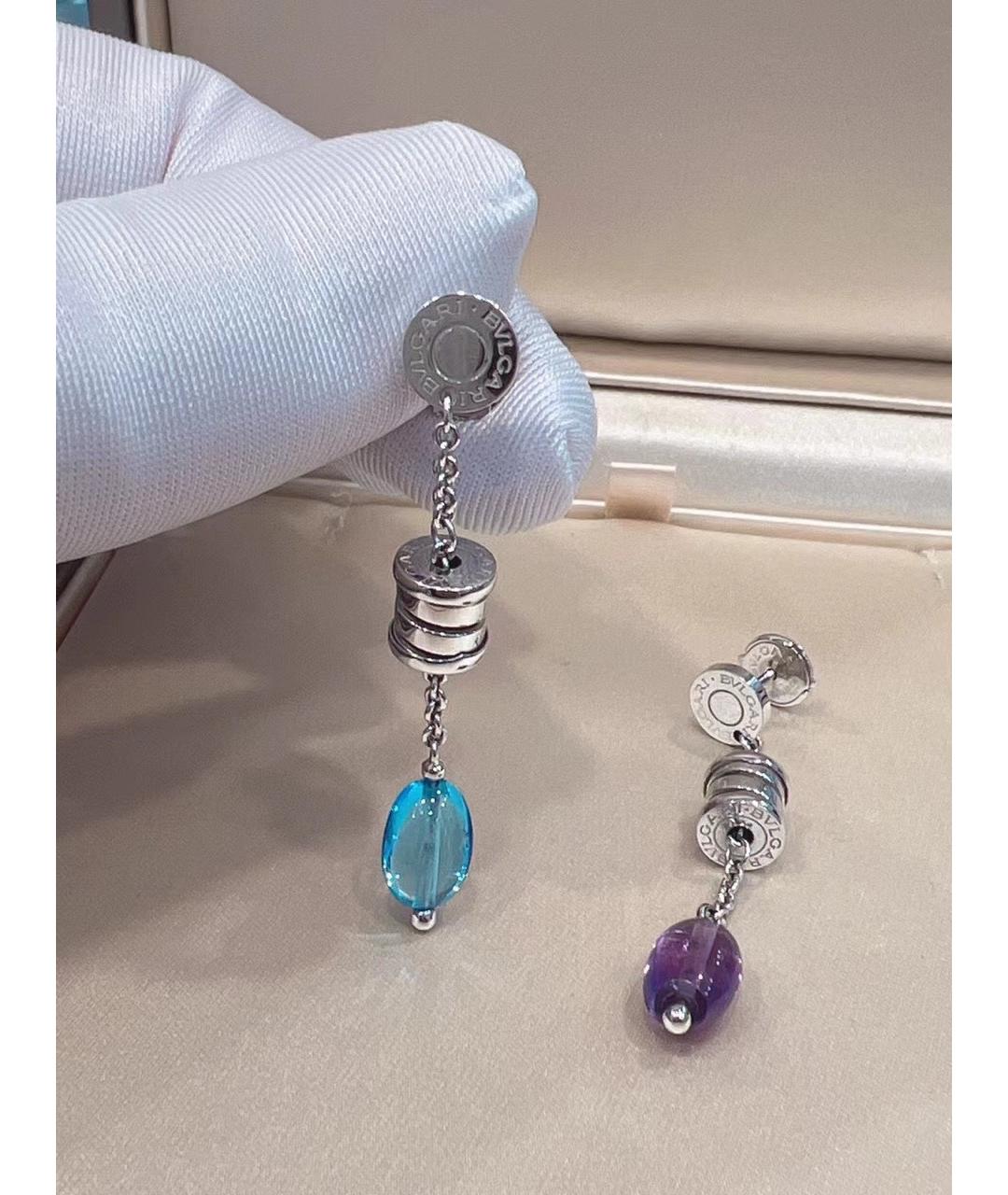 BVLGARI Серебряные серьги из белого золота, фото 2