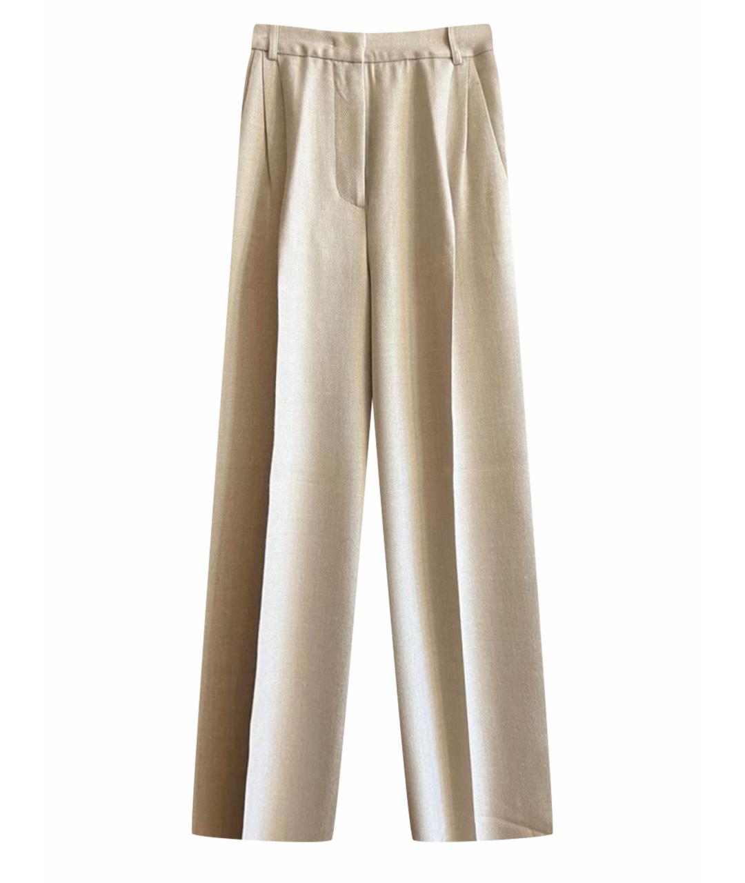 ERIKA CAVALLINI Бежевые шерстяные брюки широкие, фото 1