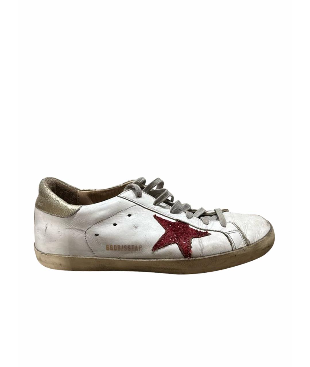 GOLDEN GOOSE DELUXE BRAND Белые кожаные кеды, фото 1