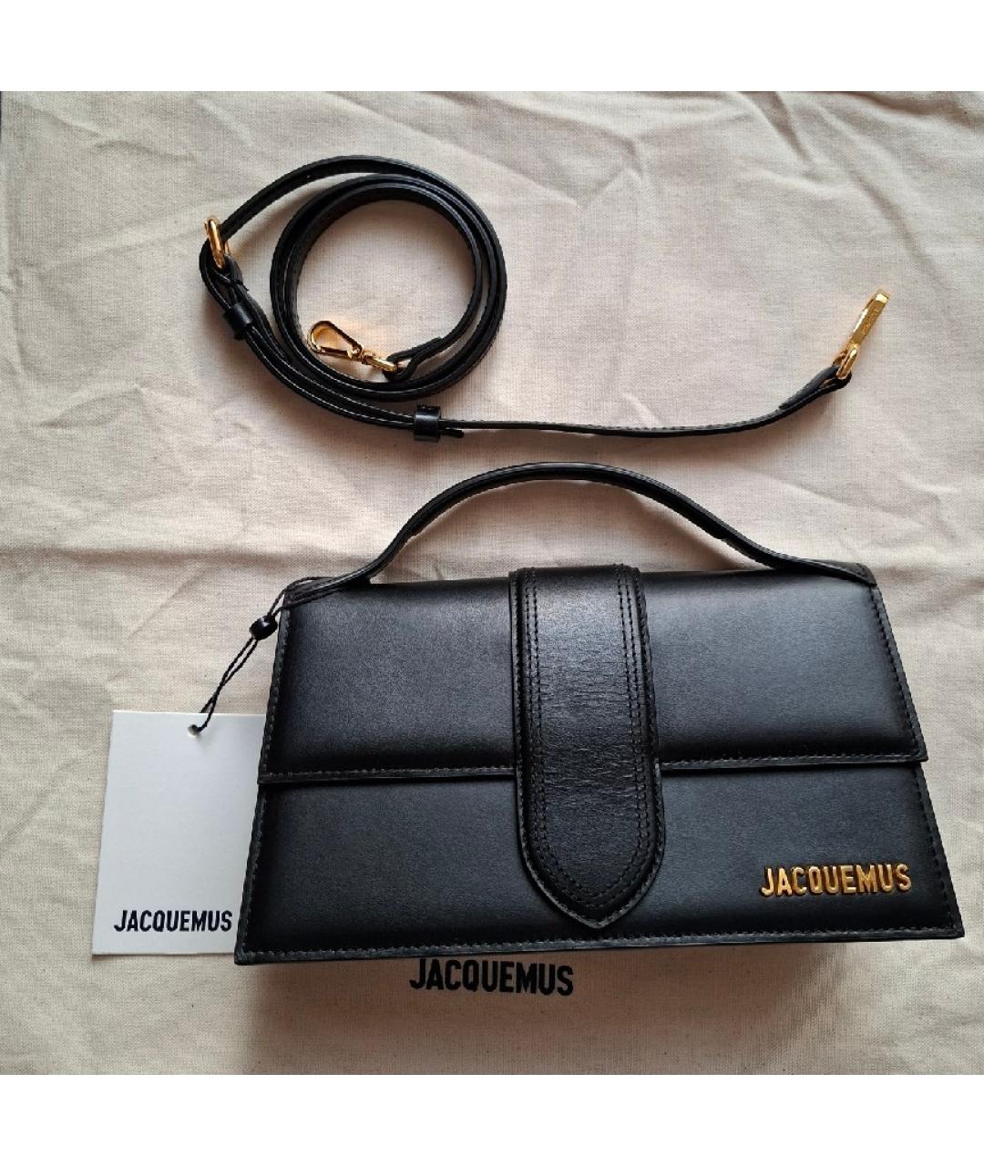 JACQUEMUS Черная кожаная сумка через плечо, фото 8