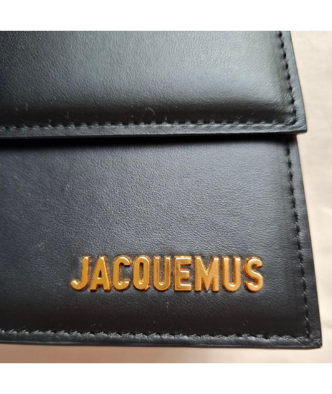 JACQUEMUS Черная кожаная сумка через плечо, фото 2