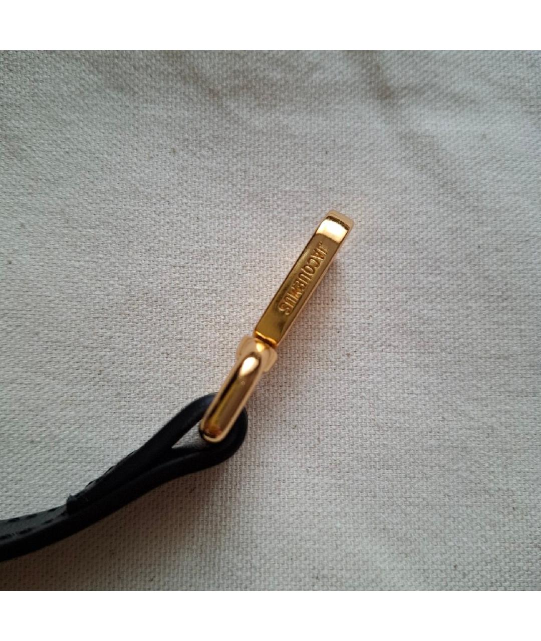 JACQUEMUS Черная кожаная сумка через плечо, фото 3