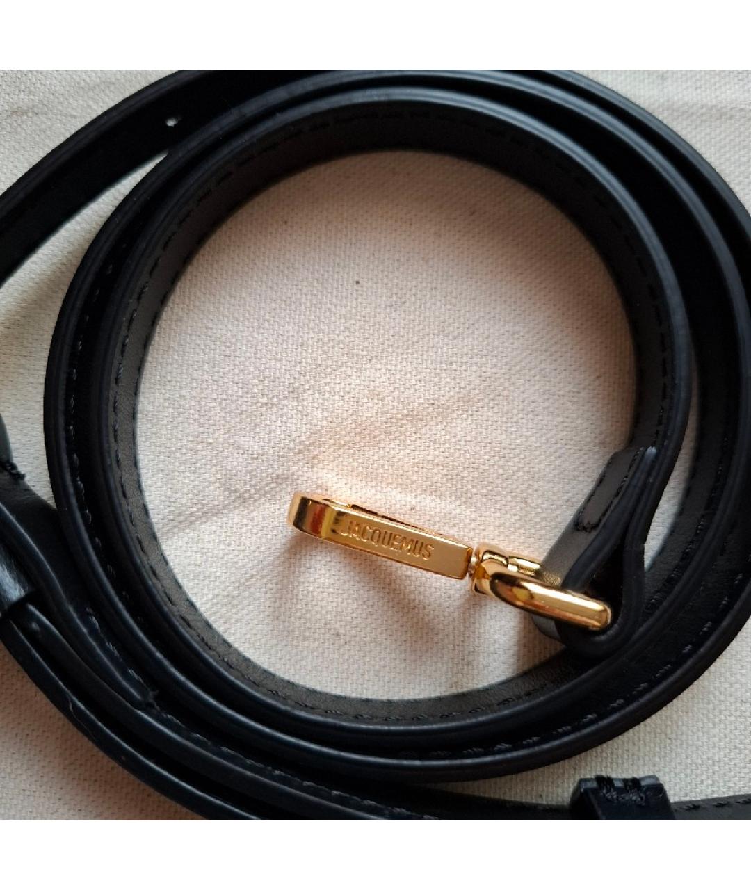 JACQUEMUS Черная кожаная сумка через плечо, фото 4