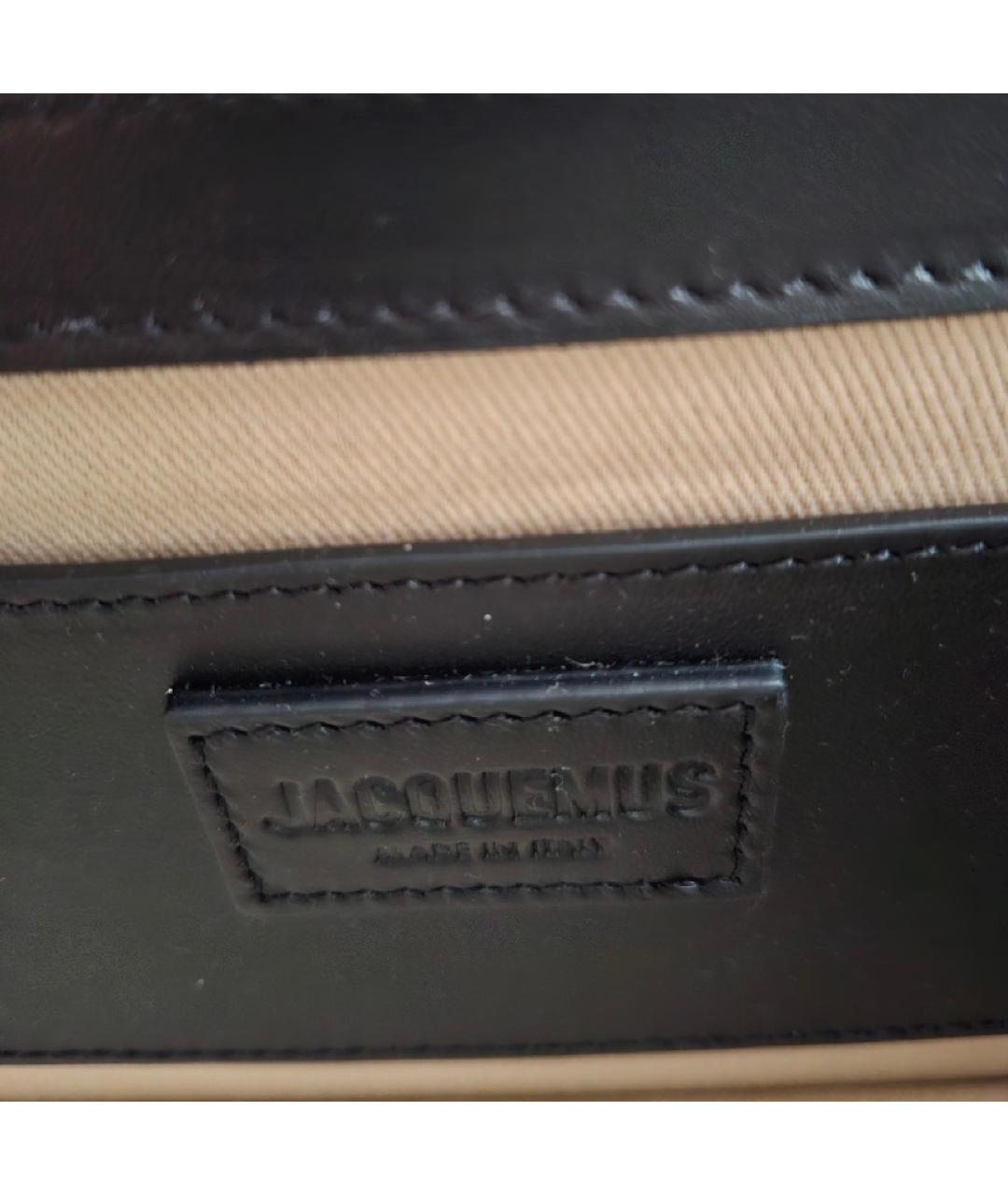 JACQUEMUS Черная кожаная сумка через плечо, фото 7