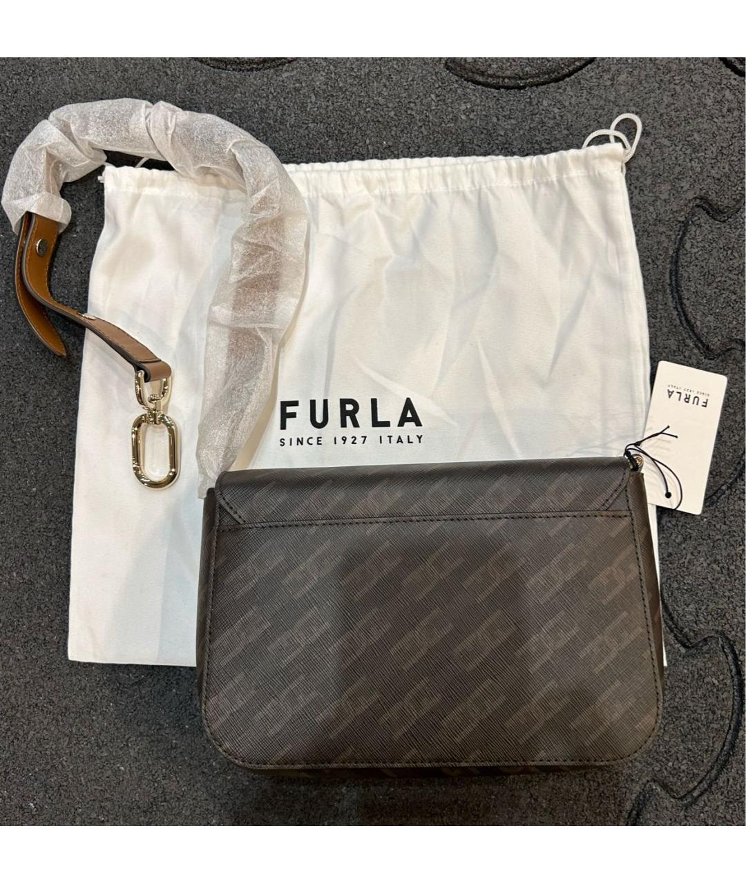 FURLA Коричневая сумка через плечо, фото 3
