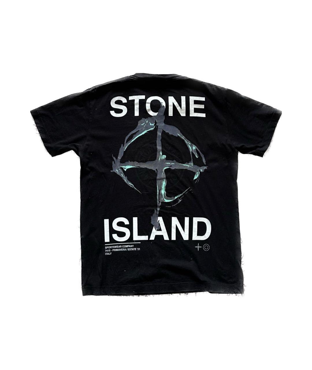 STONE ISLAND Черная футболка, фото 2