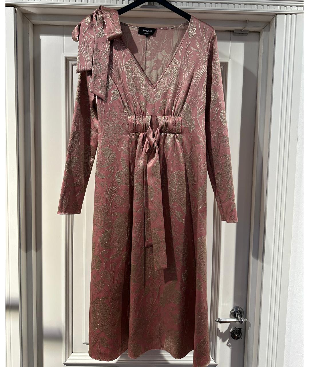 ROCHAS Розовое шелковое вечернее платье, фото 7