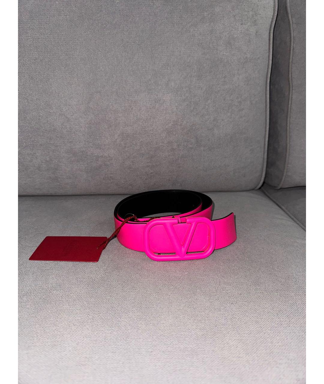VALENTINO Розовый кожаный ремень, фото 2
