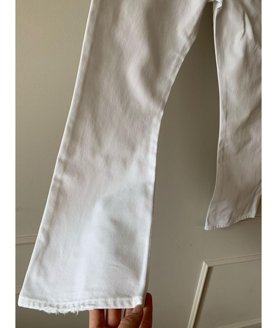 GOLDEN GOOSE DELUXE BRAND Белые хлопко-эластановые джинсы клеш, фото 6