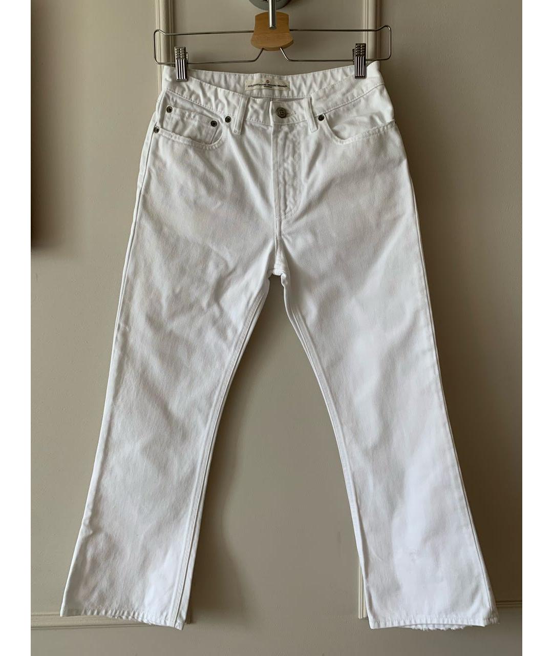 GOLDEN GOOSE DELUXE BRAND Белые хлопко-эластановые джинсы клеш, фото 9