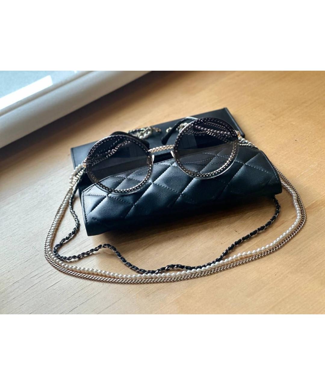 CHANEL PRE-OWNED Антрацитовые металлические солнцезащитные очки, фото 4