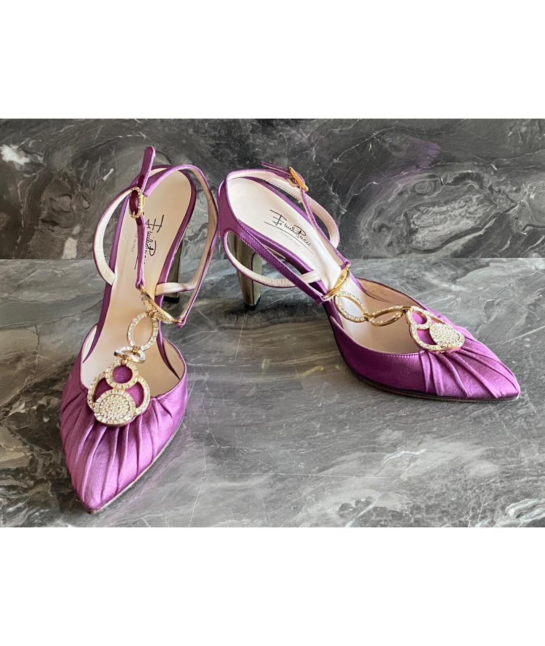 EMILIO PUCCI Фиолетовые текстильные босоножки, фото 4