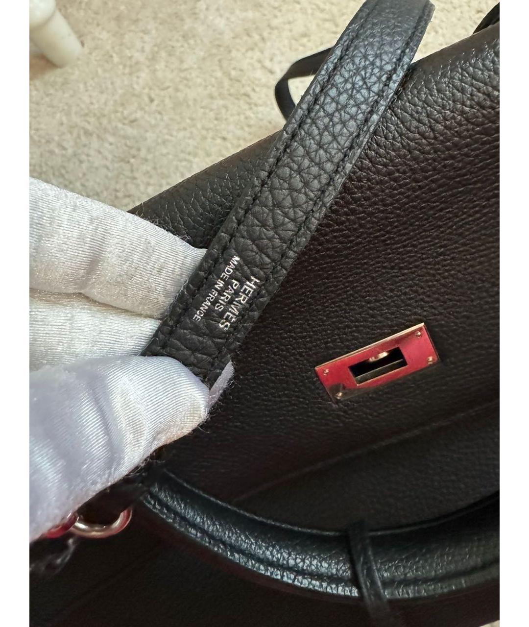 HERMES PRE-OWNED Черная кожаная сумка с короткими ручками, фото 5