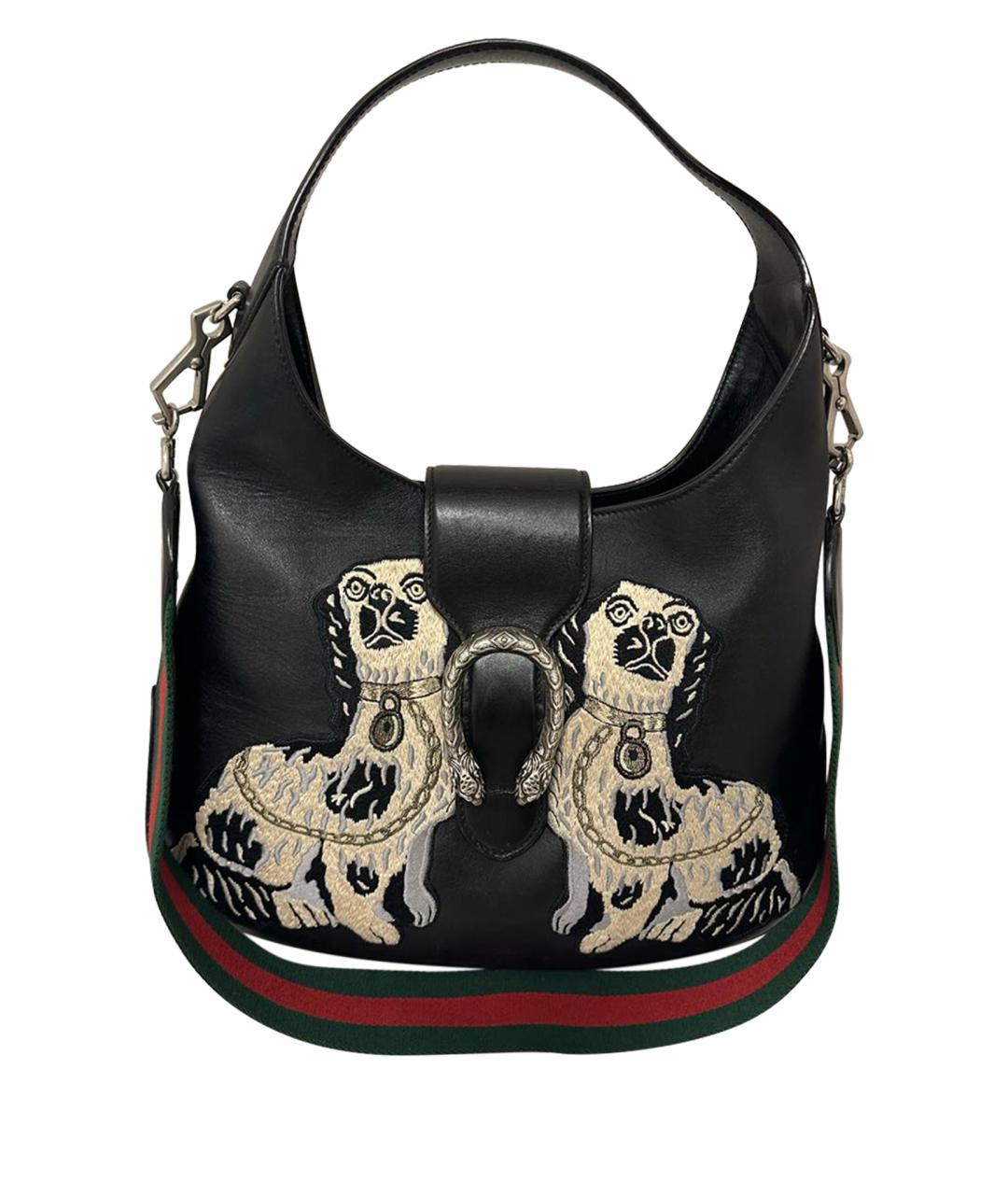 GUCCI Черная кожаная сумка тоут, фото 1