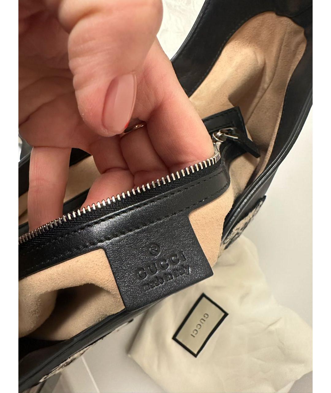 GUCCI Черная кожаная сумка тоут, фото 5