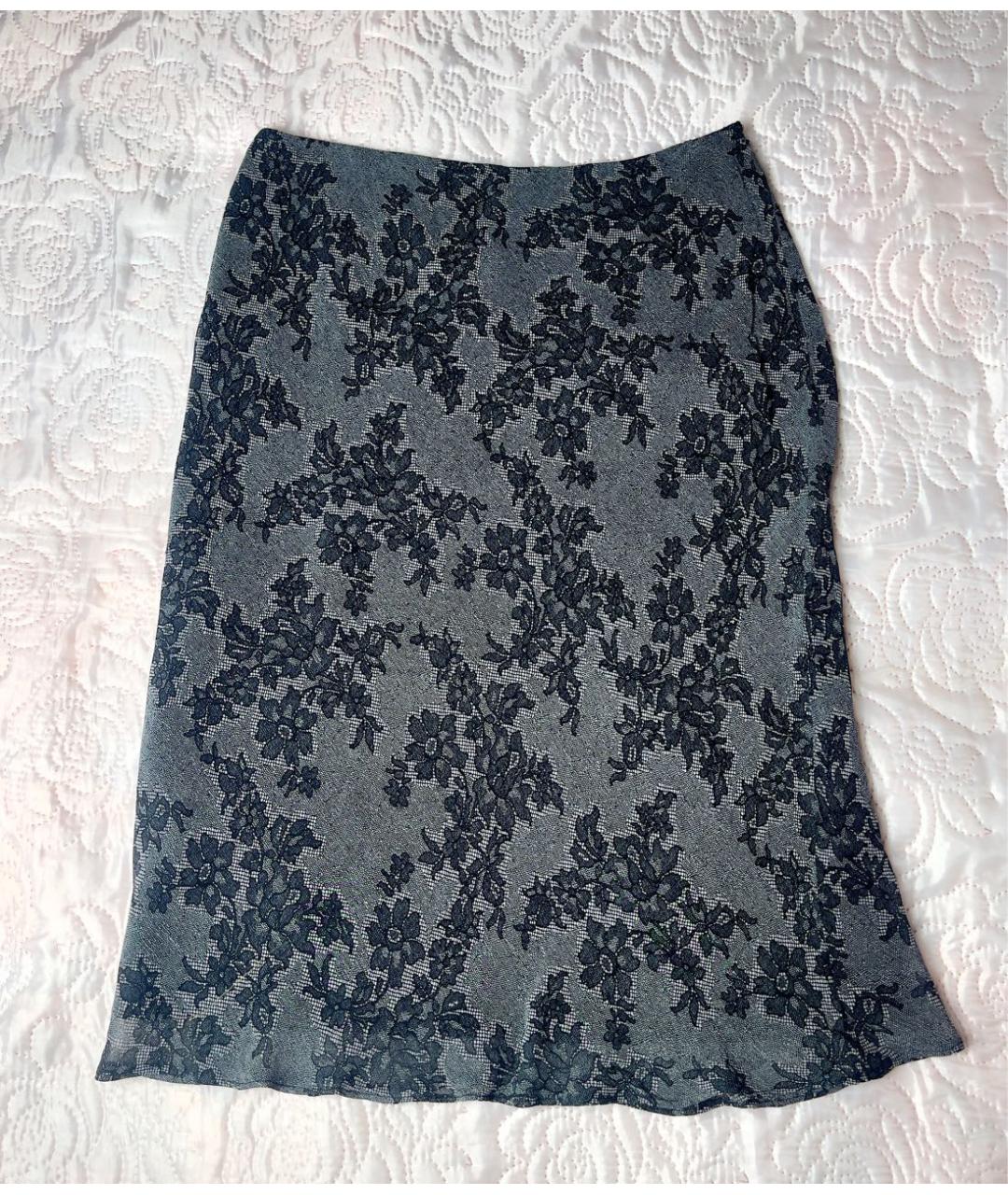 VALENTINO Антрацитовая вискозная юбка миди, фото 7