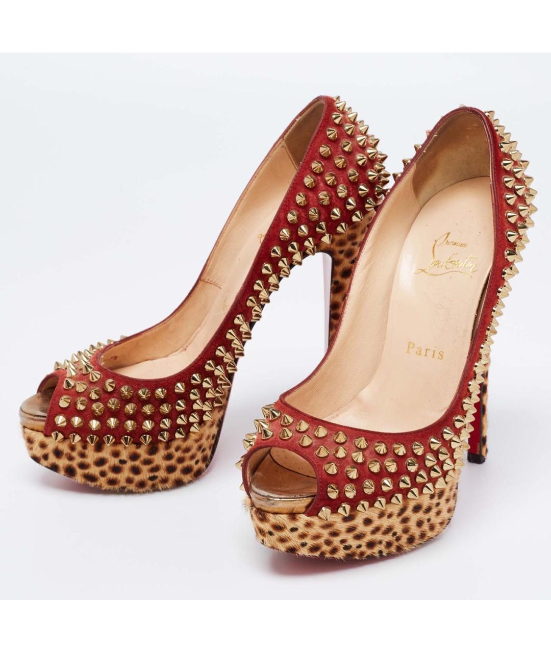 CHRISTIAN LOUBOUTIN Бордовые кожаные туфли, фото 8