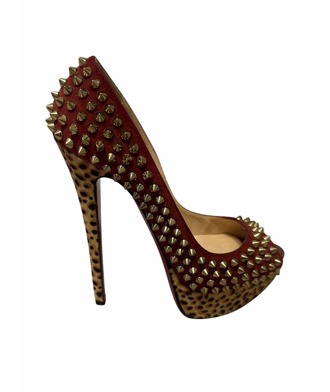 CHRISTIAN LOUBOUTIN Бордовые кожаные туфли, фото 1