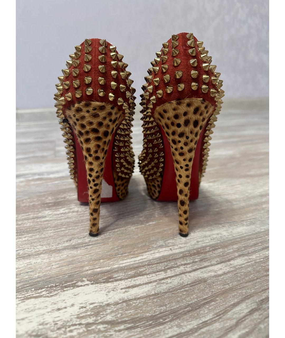 CHRISTIAN LOUBOUTIN Бордовые кожаные туфли, фото 4