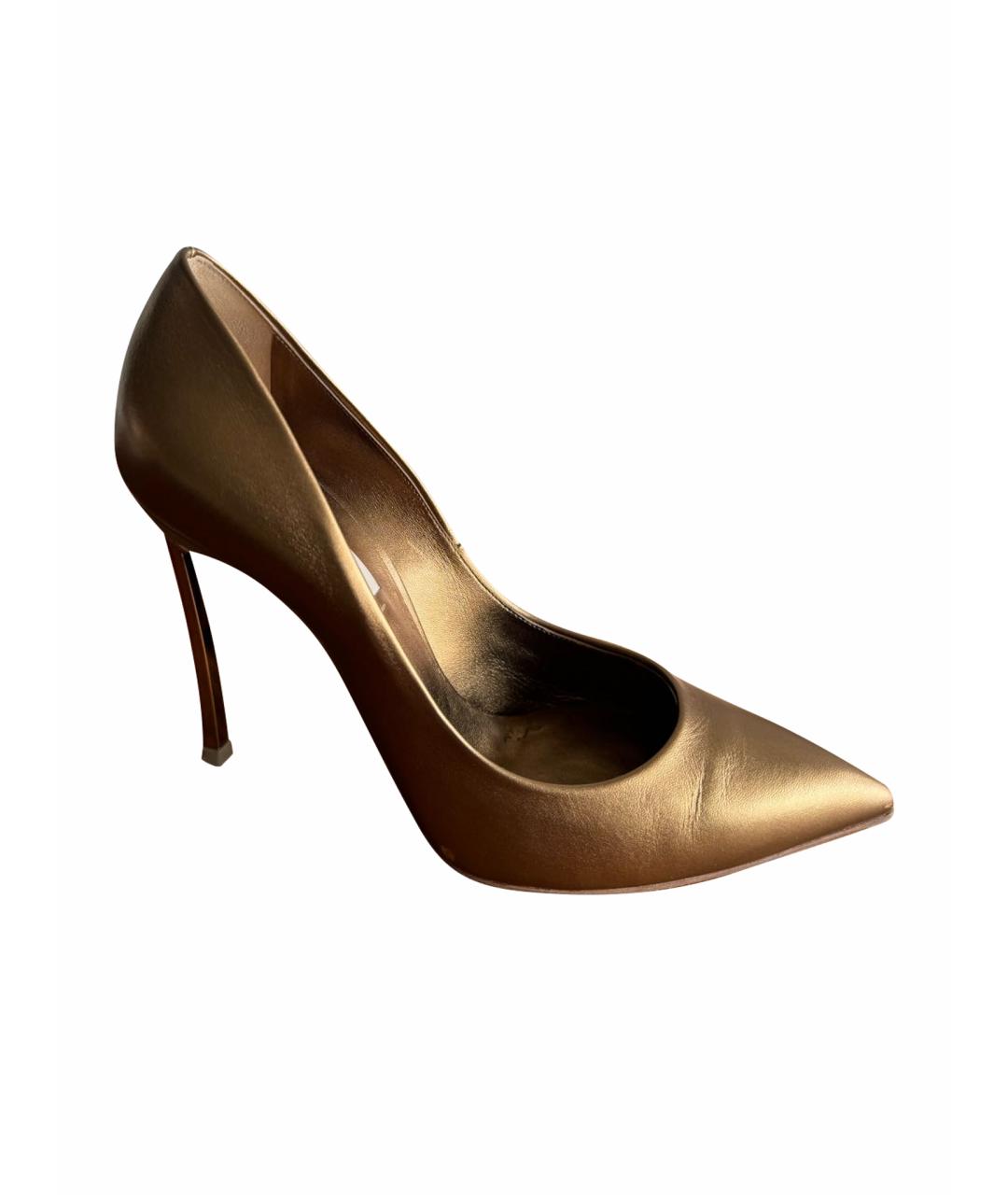 CASADEI Золотые кожаные туфли, фото 1