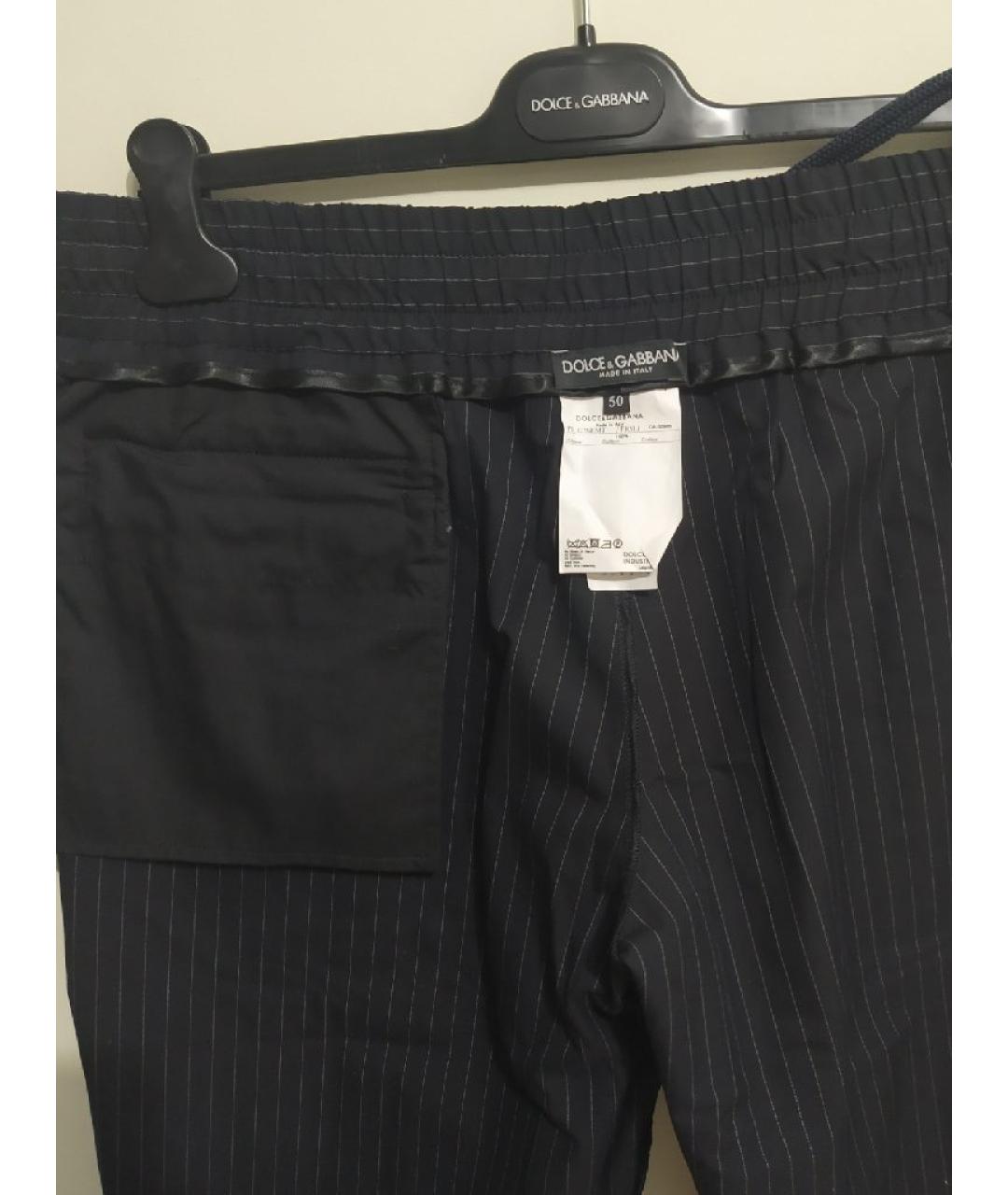 DOLCE&GABBANA Черные хлопковые повседневные брюки, фото 4