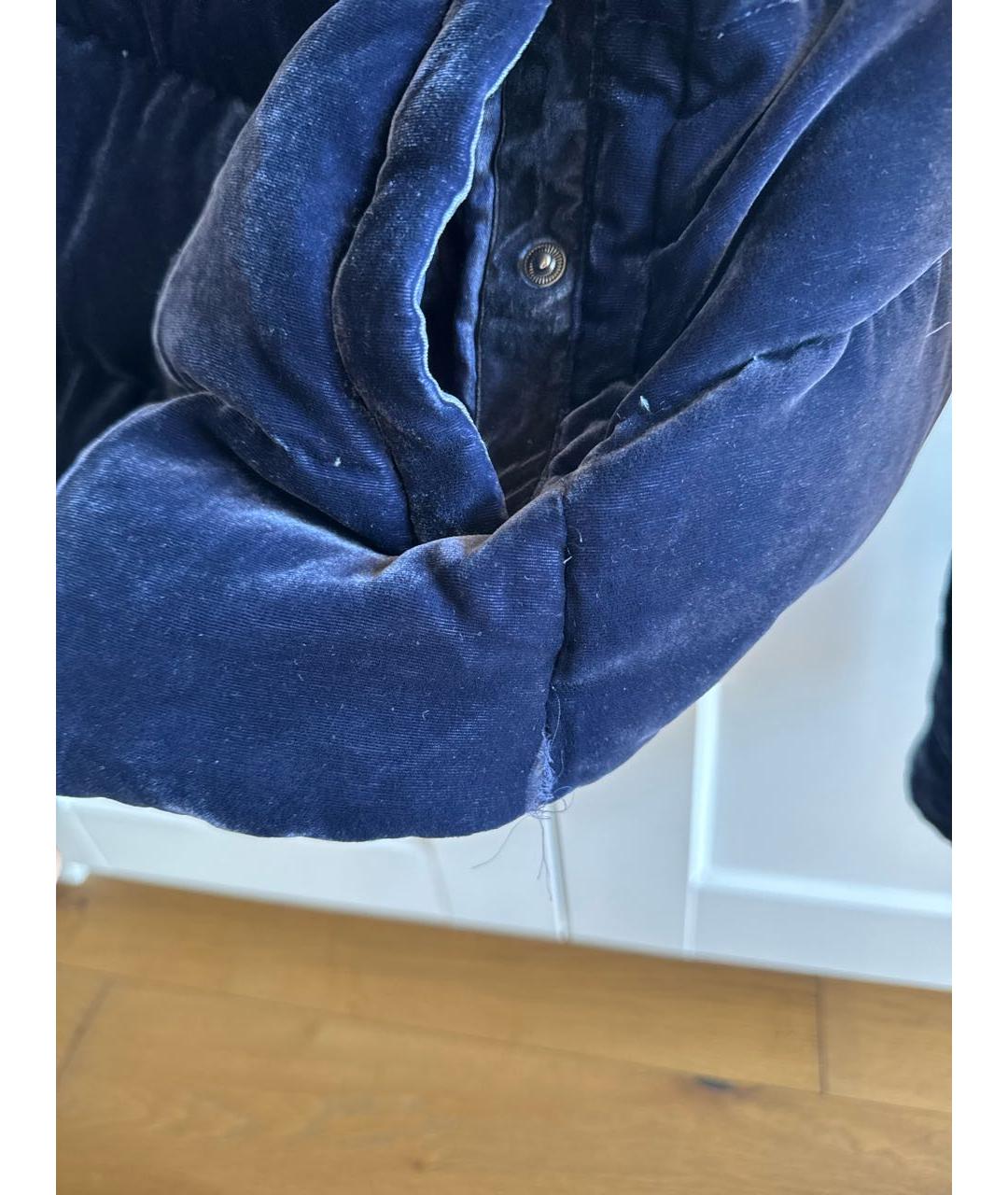 ARMANI COLLEZIONI Синяя велюровая куртка, фото 4