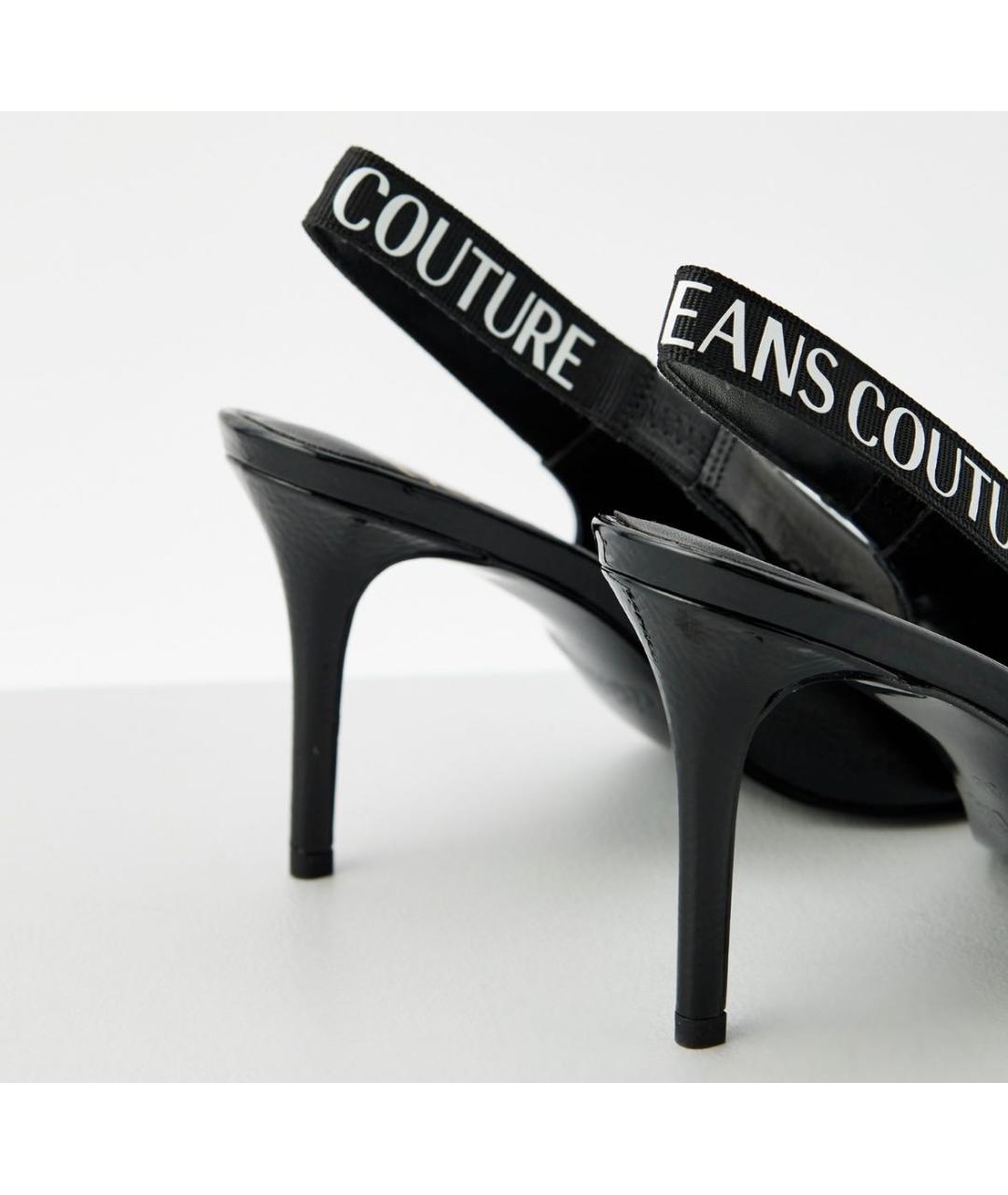 VERSACE JEANS COUTURE Черные туфли из искусственной кожи, фото 4