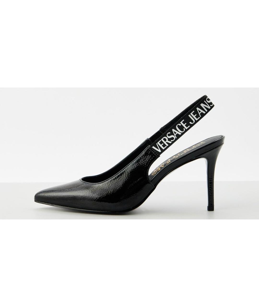 VERSACE JEANS COUTURE Черные туфли из искусственной кожи, фото 6