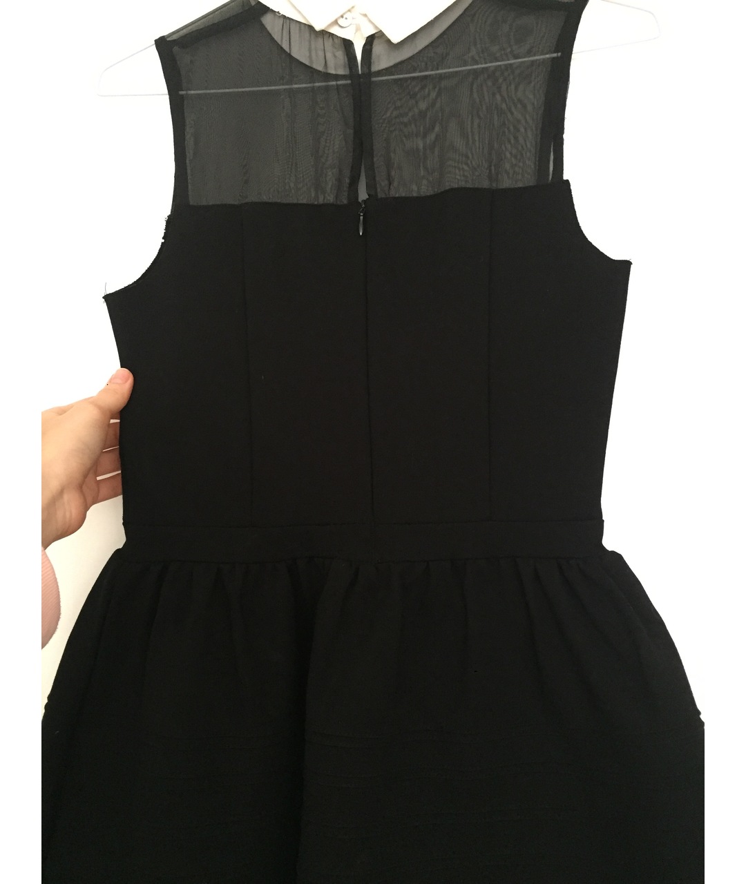 MAJE Черное хлопко-эластановое повседневное платье, фото 3