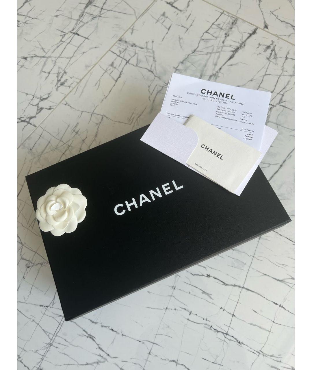 CHANEL Бежевые кожаные лоферы, фото 5