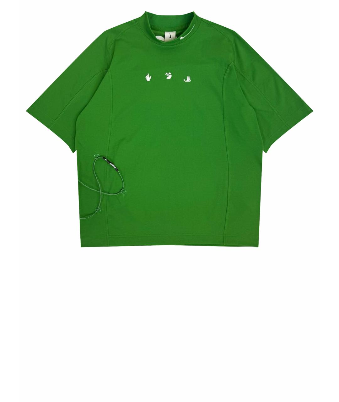 NIKE X OFF-WHITE Зеленая хлопко-полиэстеровая футболка, фото 1