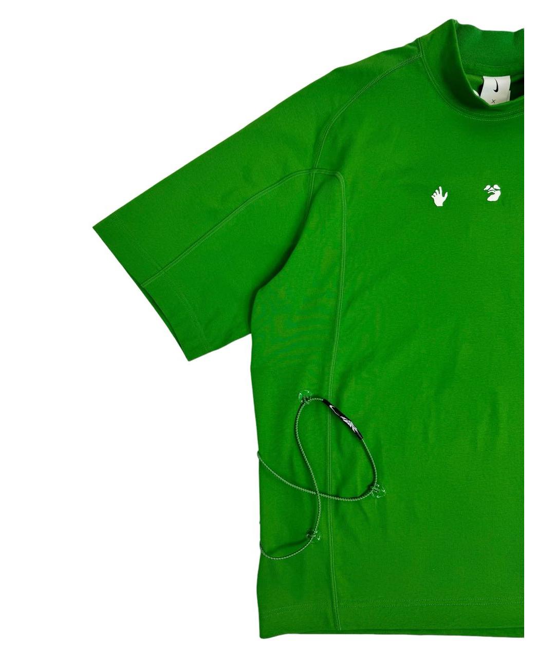 NIKE X OFF-WHITE Зеленая хлопко-полиэстеровая футболка, фото 5