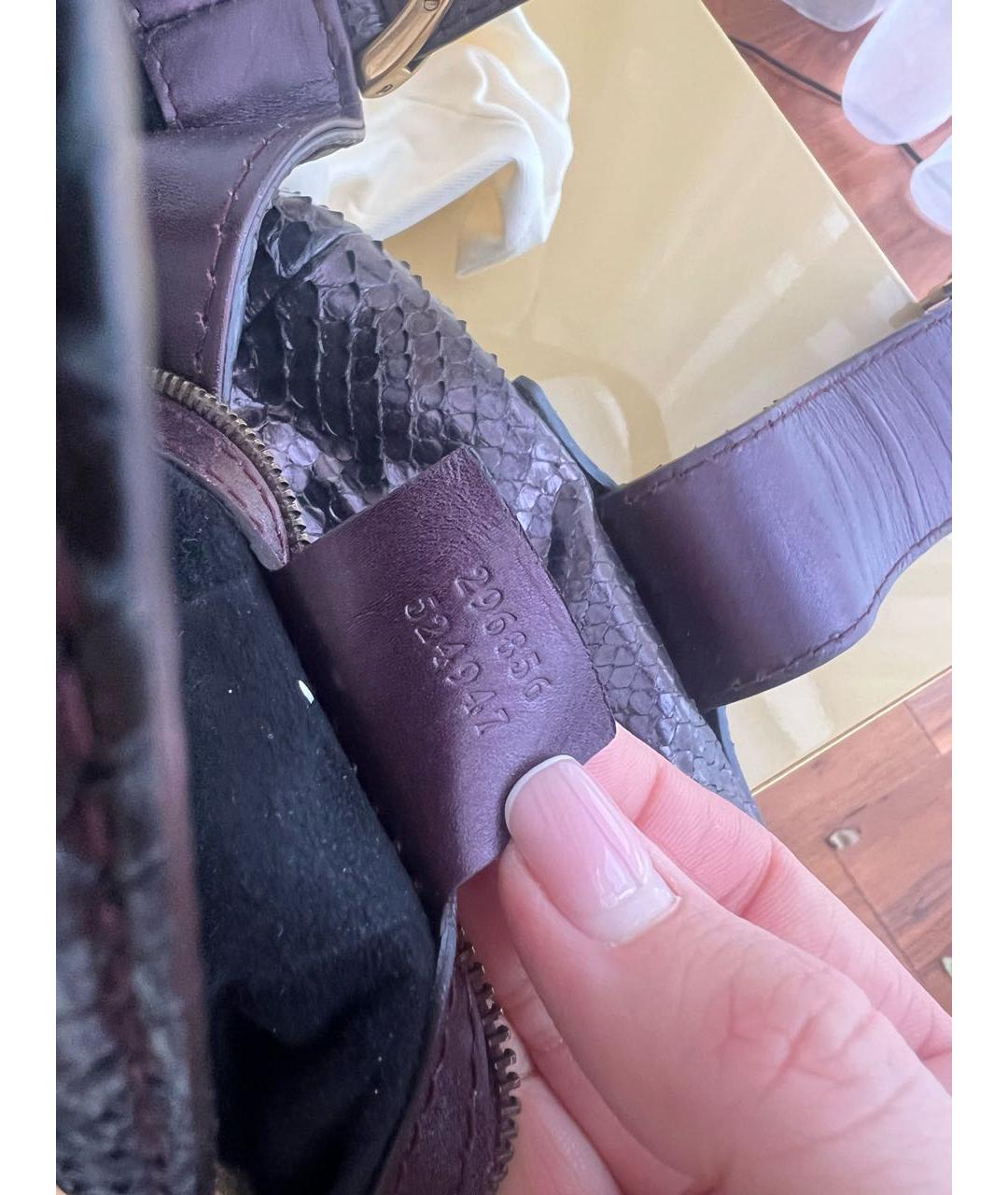 GUCCI Фиолетовая сумка через плечо из экзотической кожи, фото 5