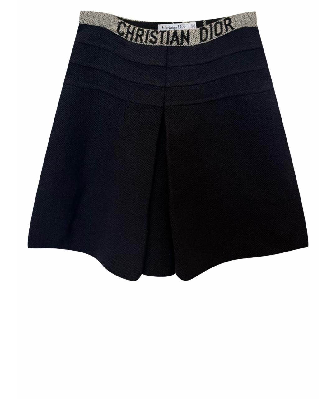 CHRISTIAN DIOR PRE-OWNED Темно-синяя шерстяная юбка мини, фото 1