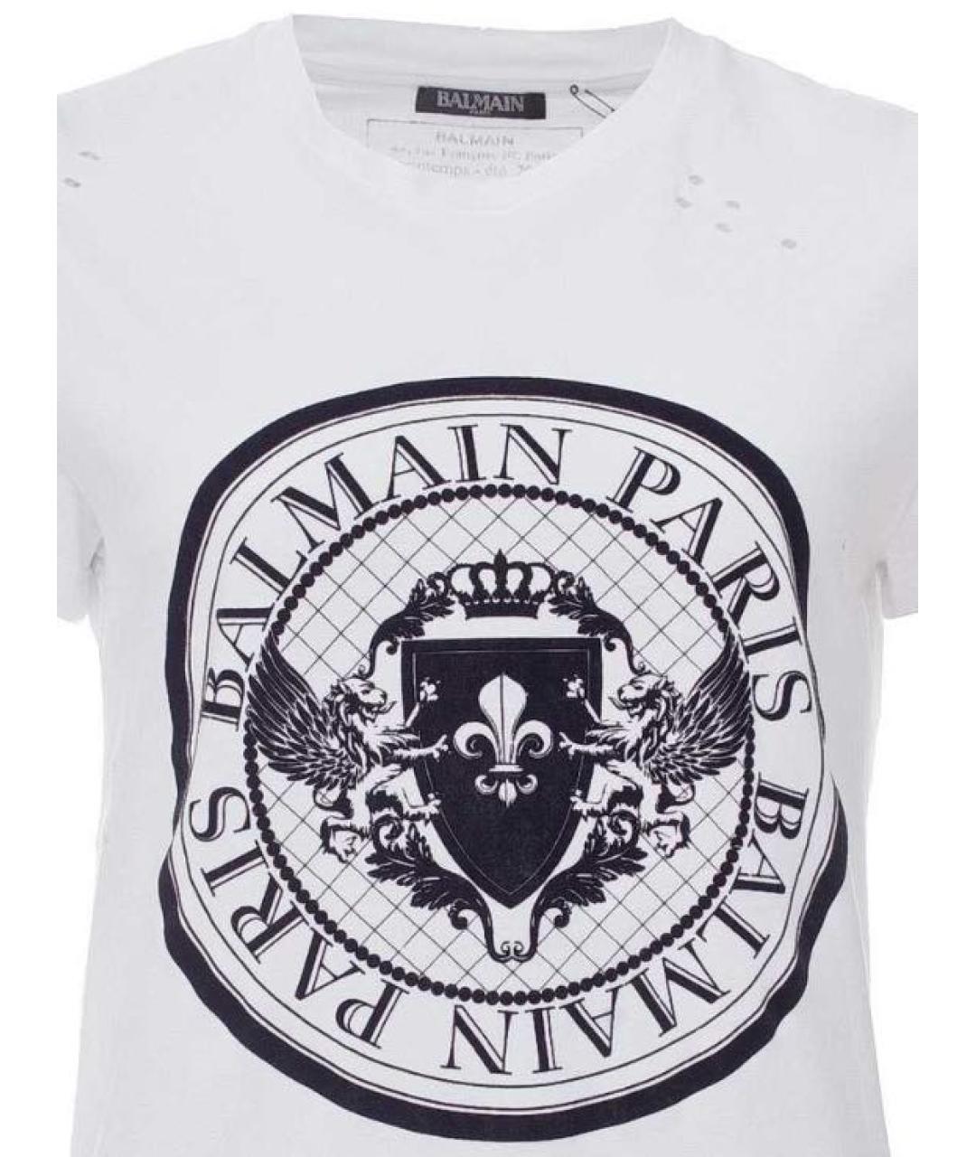 BALMAIN Белая хлопковая футболка, фото 3