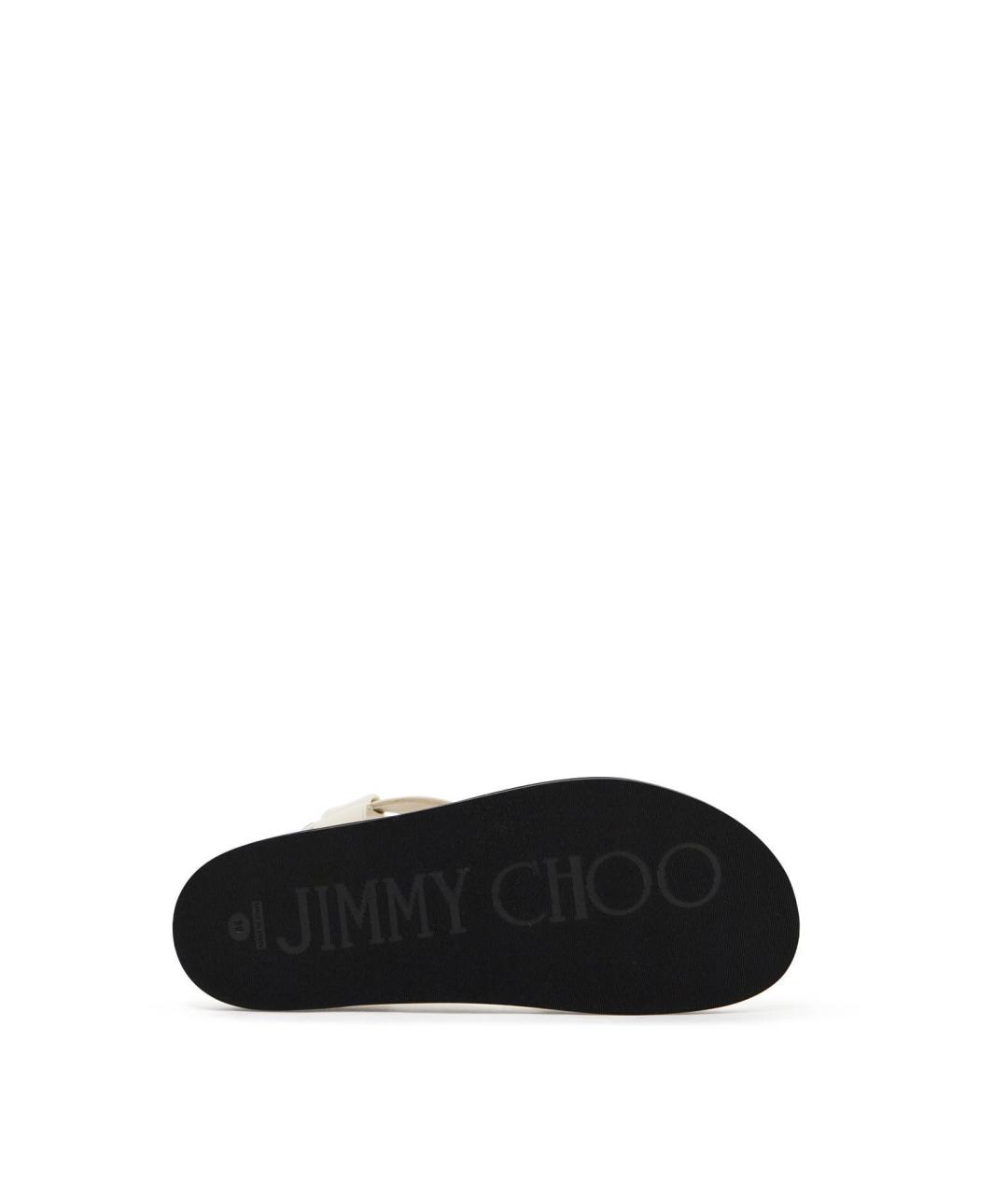 JIMMY CHOO Белые кожаные сандалии, фото 6