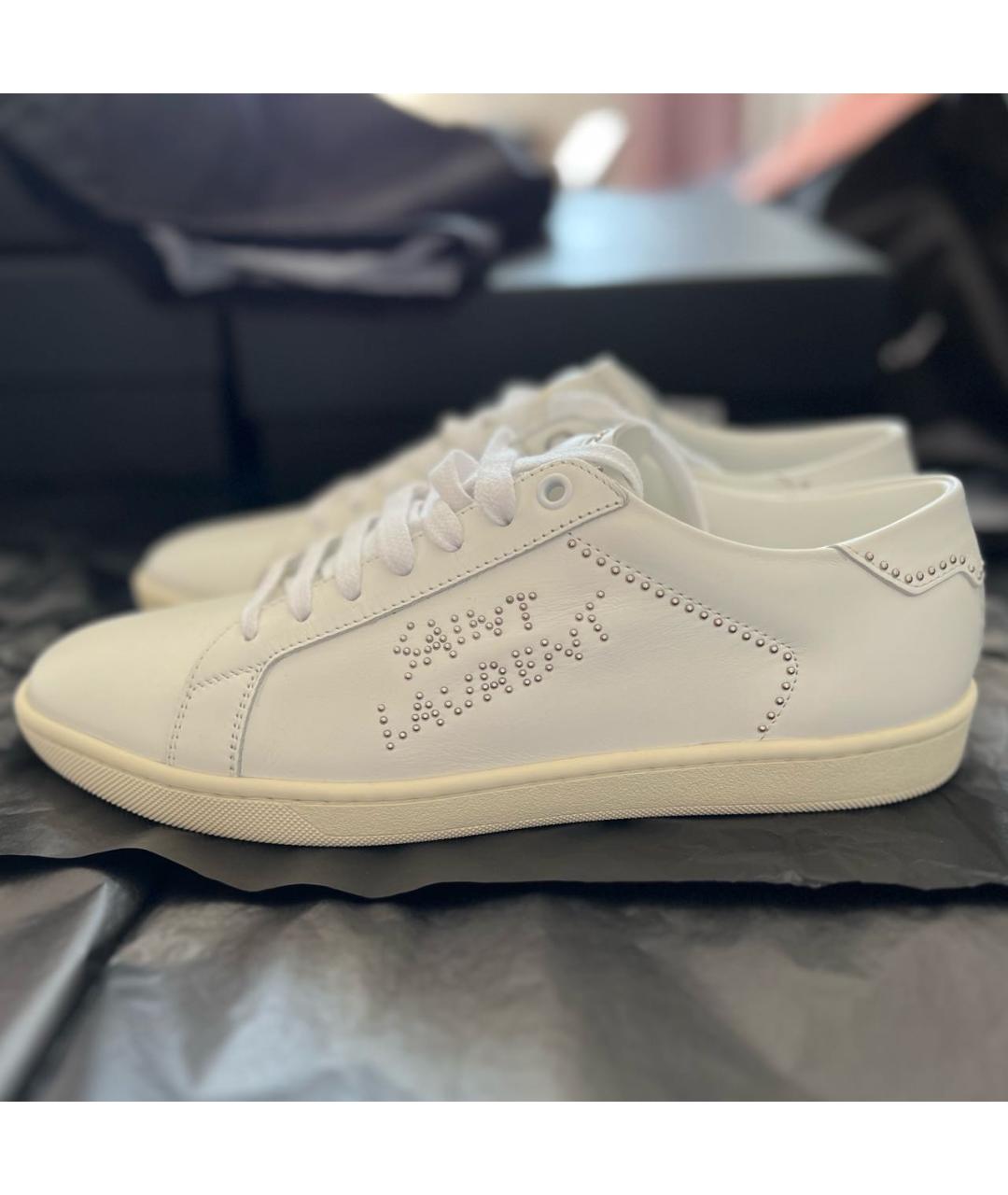 SAINT LAURENT Белые кожаные кеды, фото 8
