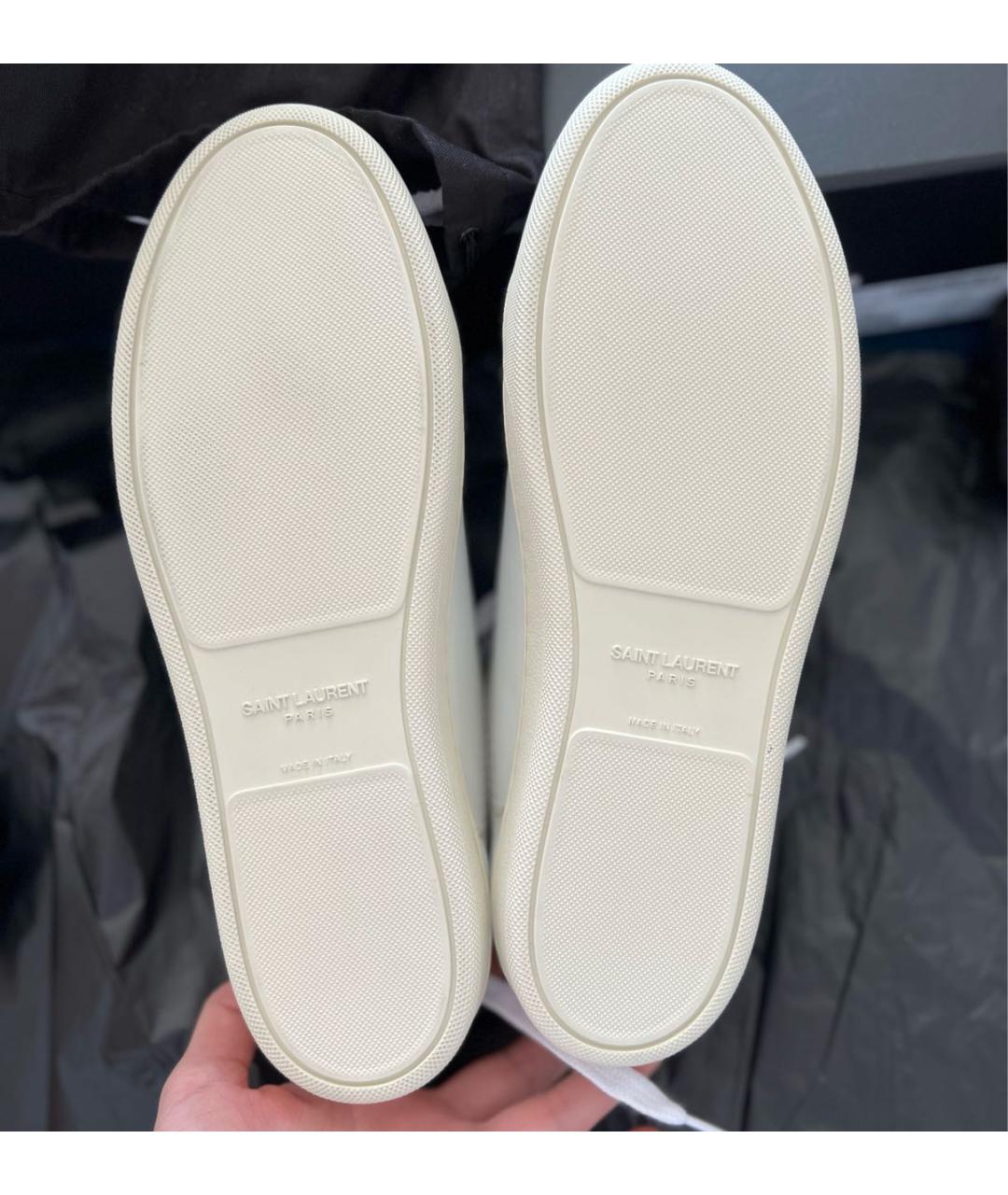 SAINT LAURENT Белые кожаные кеды, фото 7