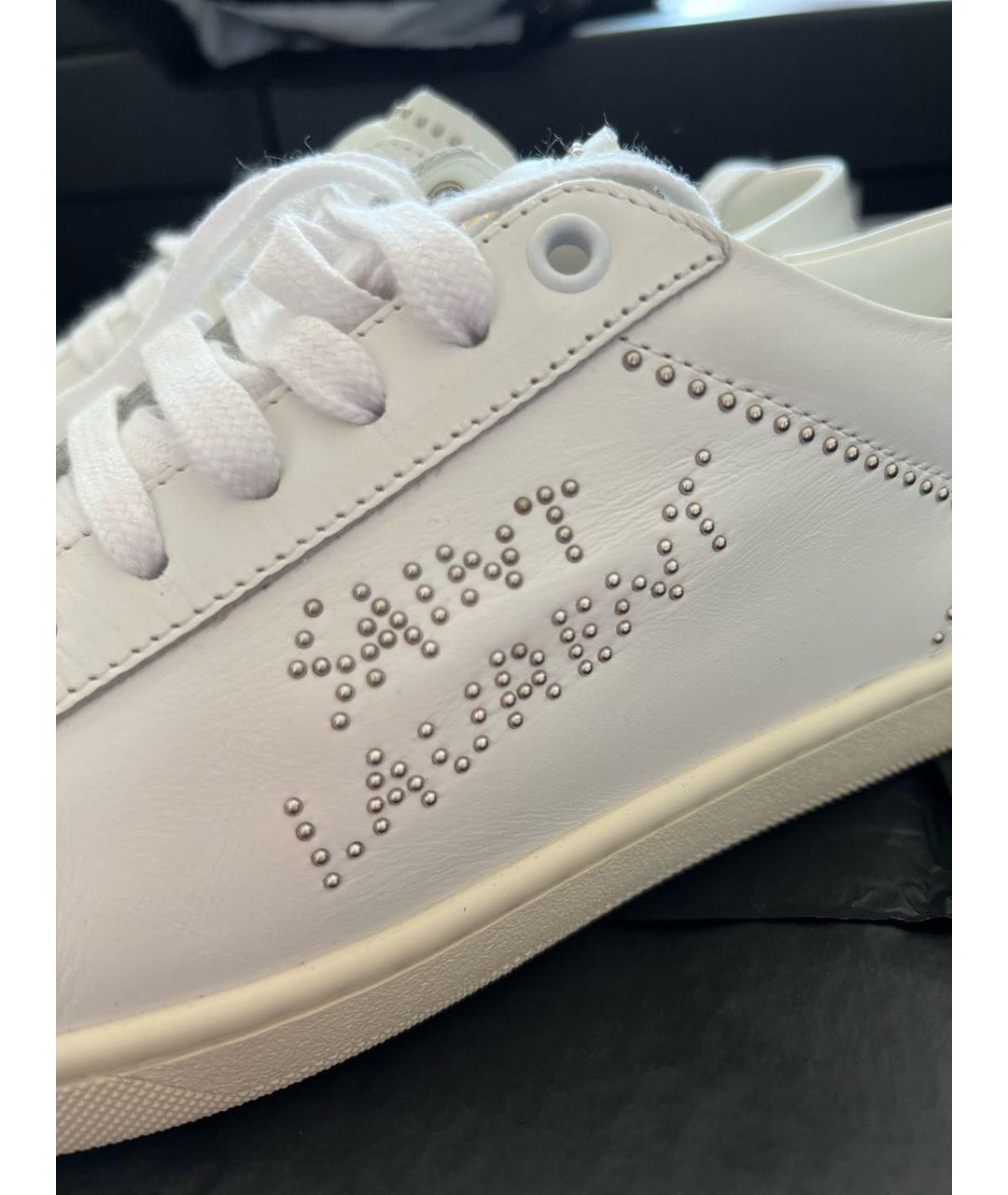 SAINT LAURENT Белые кожаные кеды, фото 6