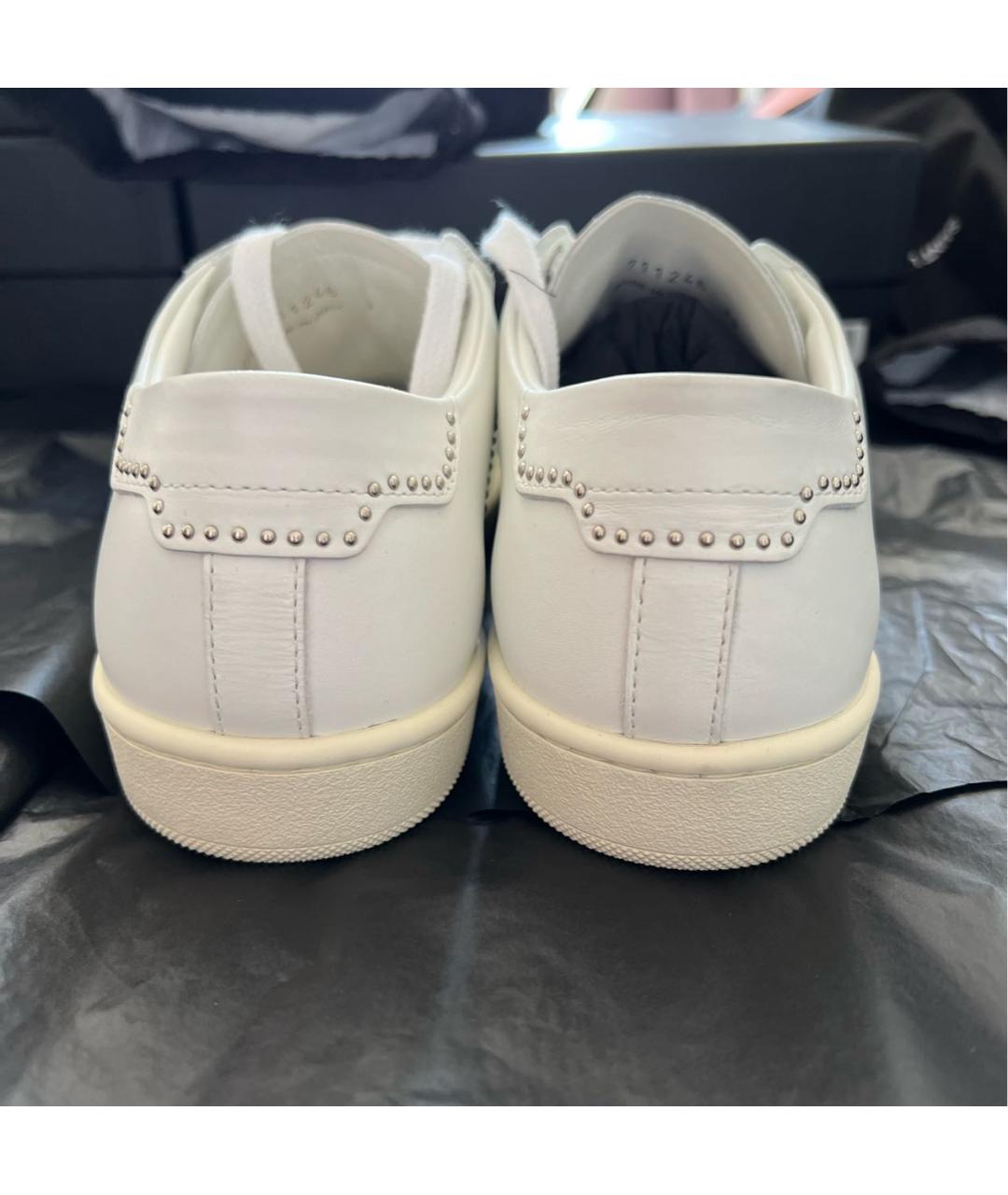 SAINT LAURENT Белые кожаные кеды, фото 3